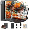 Tablette 2025 Nouvelle Tablettes 10 Pouces Android 14 avec 20Go RAM 128Go ROM WiFi 6, 5G+2.4G WiFi, Octa-Core, GMS Certified, Widevine L1, BT 5.0, Tablette Tactile avec Clavier| Souris| Etui -Noir