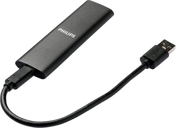 PHILIPS Disque dur SSD Portable 500 Go USB-C Ultra Fin