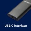 PHILIPS Disque dur SSD Portable 500 Go USB-C Ultra Fin