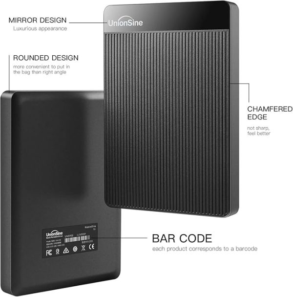 UnionSine Disque Dur Externe Portable et Ultra-Mince 500Go USB 3.0