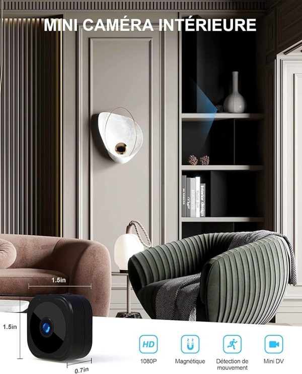 AOBOCAM Mini Caméra Espion WiFi 1080P avec Détection et Vision Nocturne