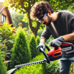 Jardinier utilisant un taille-haie électrique Le Meilleur taille-haie électrique