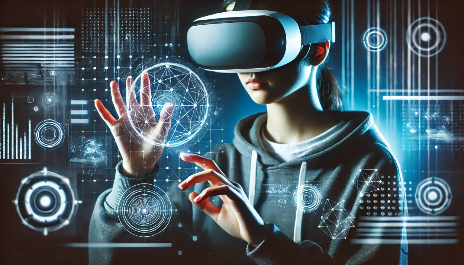 Personne utilisant un casque de réalité virtuelle VR