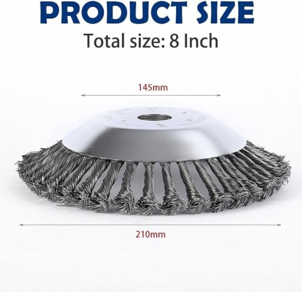 Tête brosse de débroussailleuse kimuwote 8 pouces pour désherbage pro