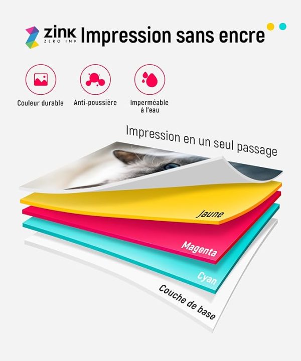 Imprimante Photo Portable Liene sans Encre pour iOS & Android 2x3