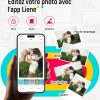 Imprimante Photo Portable Liene sans Encre pour iOS & Android 2x3