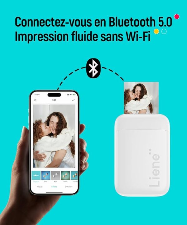 Imprimante Photo Portable Liene sans Encre pour iOS & Android 2x3