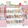 Meuble de Rangement pour Jouets d'Enfant avec Bibliothèque FOREHILL