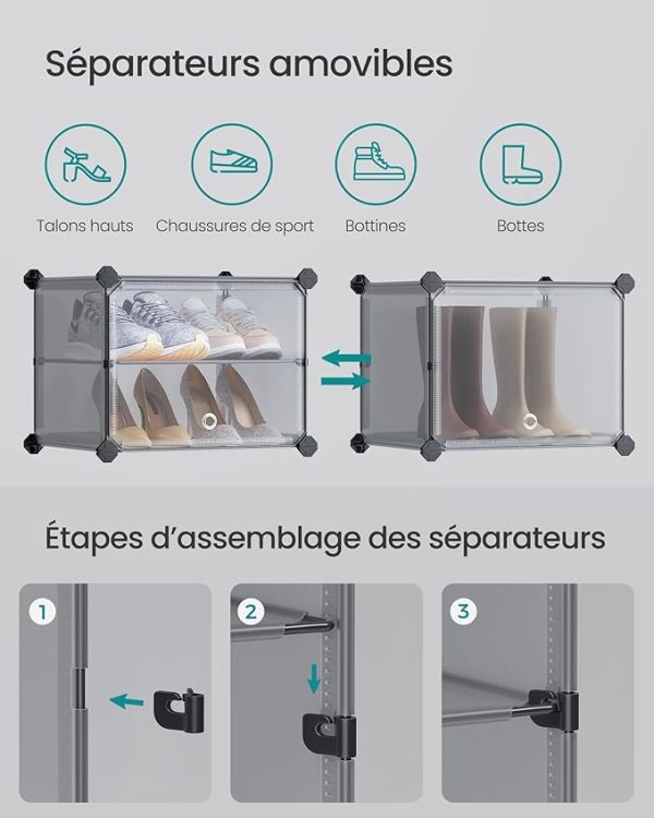 Étagère à chaussures modulable SONGMICS avec 10 compartiments