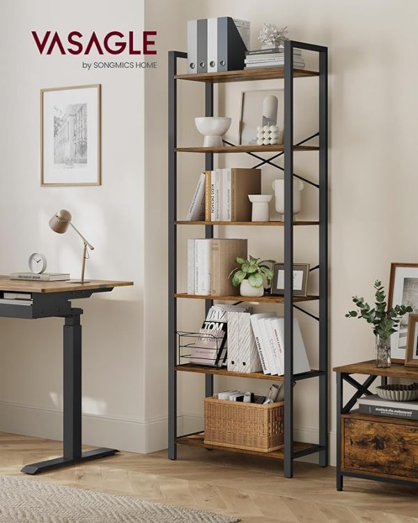 Étagère de Rangement + Bibliothèque 6 niveaux style industriel VASAGLE