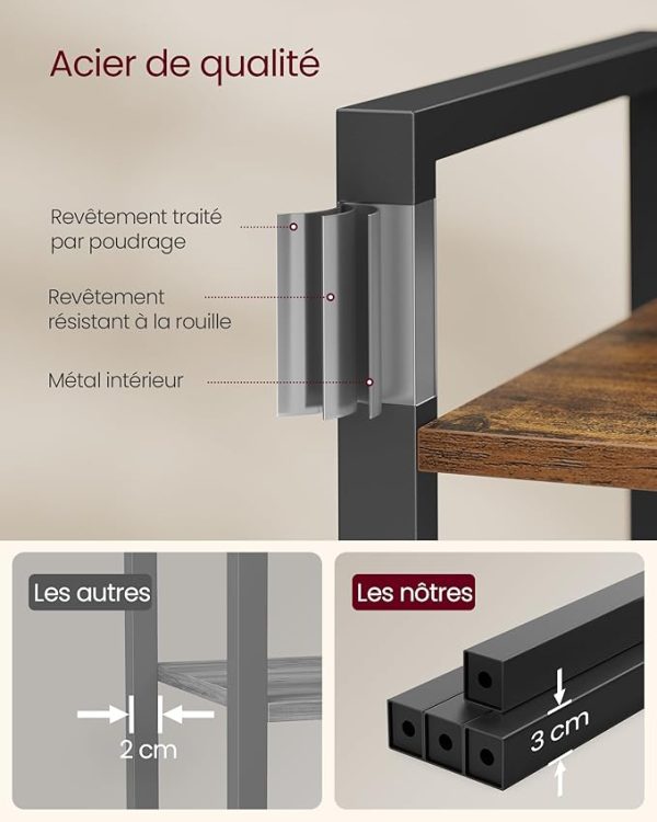 Étagère de Rangement + Bibliothèque 6 niveaux style industriel VASAGLE