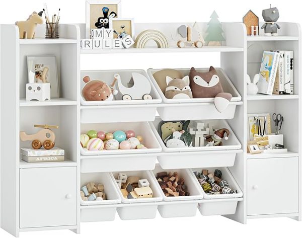 Meuble de Rangement pour Jouets d'Enfant avec Bibliothèque FOREHILL