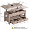Table Basse Relevable en Bois avec Tiroir + Rangement Caché Rolanstar
