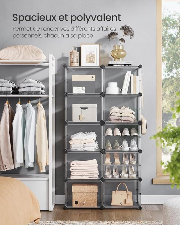 Étagère à chaussures modulable SONGMICS avec 10 compartiments