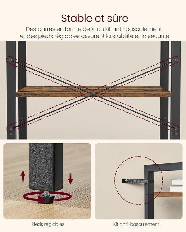 Étagère de Rangement + Bibliothèque 6 niveaux style industriel VASAGLE