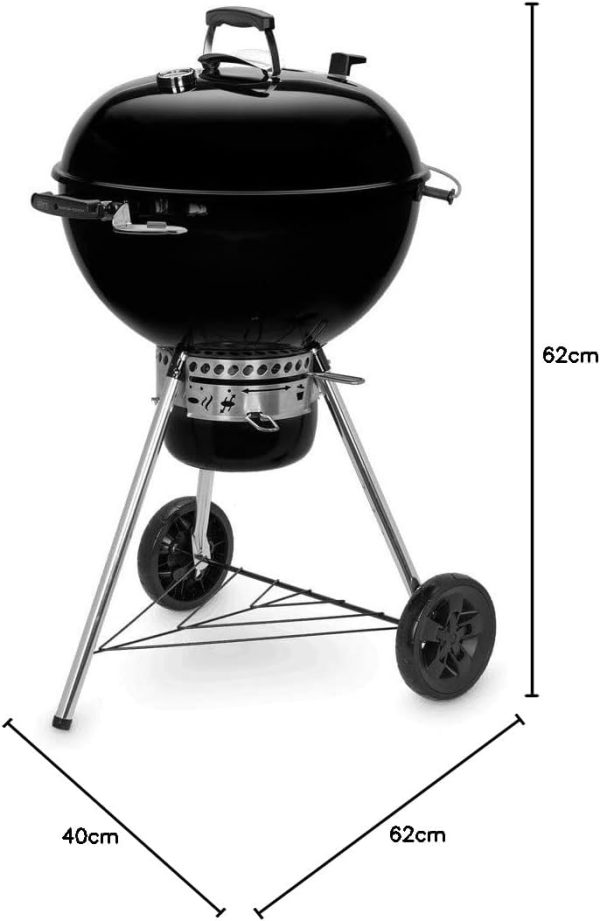 Dimensions Barbecue Charbon Weber Master Touch GBS E-5750 Barbecue à Charbon Master Touch gbs e-5750 de Weber avec Système de Nettoyage - Diamètre 57cm