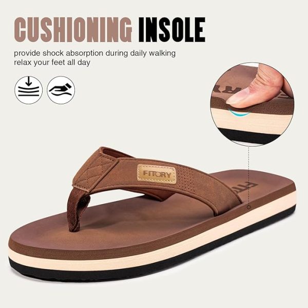 Tongs de Plage FITORY modèle été homme antidérapantes et confortables avec soutien plantaire
