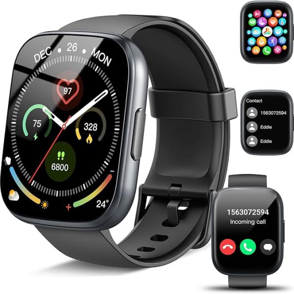 Montre Connectée Sport Poounur T80 avec appel Bluetooth et écran 1,95 pouces
