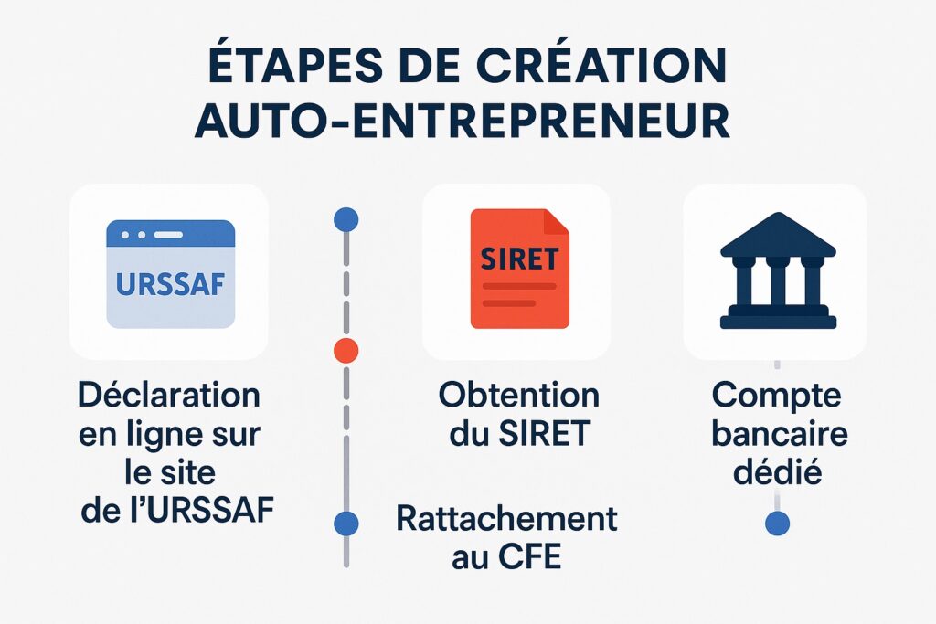 Schéma étape de création Auto-Entrepreneur ou Micro Entrepreneur Schéma étape de création Auto-Entrepreneur ou Micro Entrepreneur