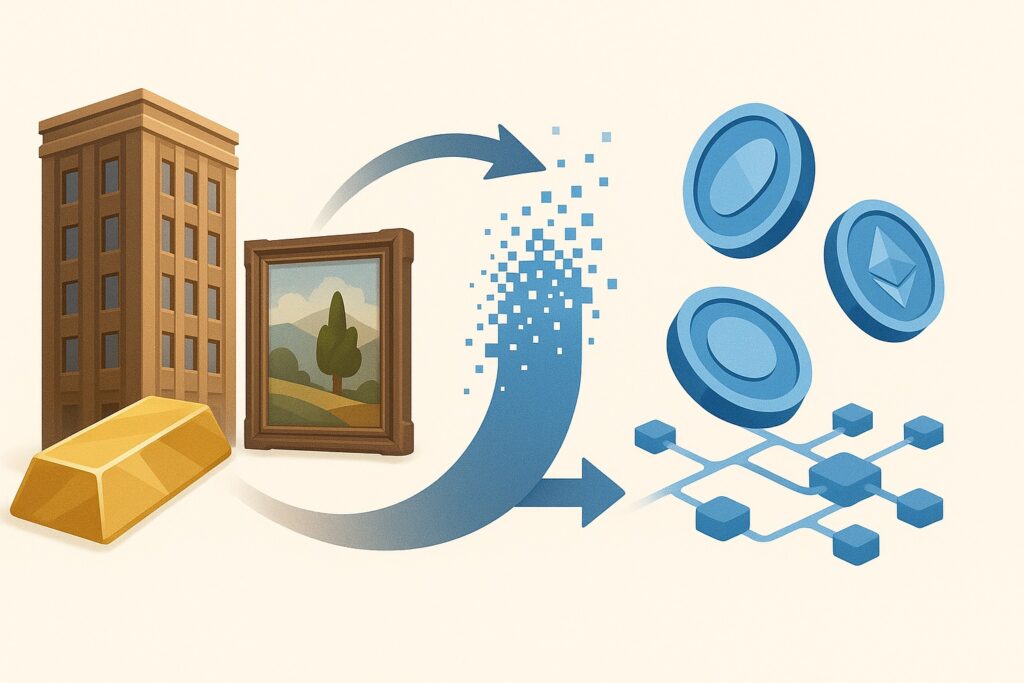 Schéma conceptuel de la tokenisation des actifs réels RWA