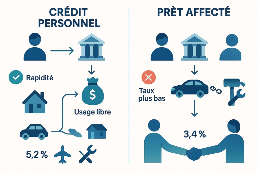 Schéma explicatif Crédit personnel et Prêt affecté Schéma explicatif Crédit personnel et Prêt affecté