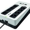 Eaton Onduleur Parafoudre 3S 700 FR - Off-line UPS - Alimentation Sans Interruption - Puissance 700VA (8 prises FR, Silencieux, 2 ports de charge USB Type-A) - Interface USB - Noir&Blanc