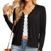 Cardigan Femme Léger en V avec Dentelle Cardigan Femme Léger en V avec Dentelle