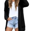 Cardigan Long Élégant à Manches Longues Noir Cardigan Long Élégant à Manches Longues Noir