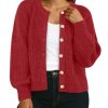 Cardigan surdimensionné doux pour femme rouge