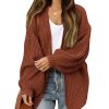 Cardigan Tricot Femme Manches Longues Marron Cardigan Tricot Femme Manches Longues Marron