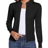 Cardigan Zippé Femme Noir Manches Longues XXL Cardigan Zippé Femme Noir Manches Longues XXL