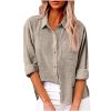 Chemise Femme Coton Lin Col V LâChe