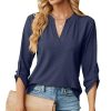 Chemisier Chic Col en V Femmes 3/4 Chemisier Chic Col en V Femmes 3/4