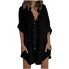 Chemisier Femme Chic en Lin Noir Taille L Chemisier Femme Chic en Lin Noir Taille L