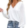 Chemisier Femme Élégant en Dentelle Blanc Chemisier Femme Élégant en Dentelle Blanc