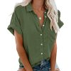 Chemisier Femme Vert Élégant Manches Courtes Chemisier Femme Vert Élégant Manches Courtes