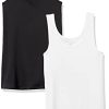 Débardeur Femme Ajusté Lot de 2 Blanc/Noir Débardeur Femme Ajusté Lot de 2 Blanc/Noir