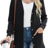 Gilet Femme Chic Long à Col en V Gilet Femme Chic Long à Col en V