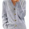 Gilet Femme Chic Manches Longues Gris XL Gilet Femme Chic Manches Longues Gris XL