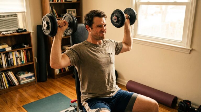 musculation à la maison avec des haltères réglables