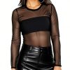 Haut Transparent Noir Femme en Dentelle Haut Transparent Noir Femme en Dentelle