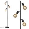 Lampadaire Rétro Orientable Noir 3x E27 Lampadaire Rétro Orientable Noir 3x E27