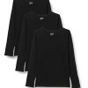 Lot de 3 Chemises Longues en Coton Noir Lot de 3 Chemises Longues en Coton Noir