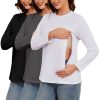 Lot de 3 t-shirts d'allaitement à manches longues Lot de 3 t-shirts d'allaitement à manches longues