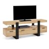 Meuble TV 140 cm Phoenix Bois et Noir Meuble TV 140 cm Phoenix Bois et Noir