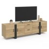 Meuble TV Phoenix 180 cm Bois et Noir Meuble TV Phoenix 180 cm Bois et Noir