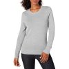 Pull À Col Rond 100% Coton Femme Gris Pull À Col Rond 100% Coton Femme Gris