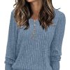 Pull Femme Chic à Manches Longues Bleu Pull Femme Chic à Manches Longues Bleu