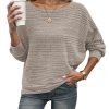 Pull Femme Chic à Épaules Nues Kaki Pull Femme Chic à Épaules Nues Kaki