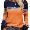 Pull à manches longues pour femme orange Pull à manches longues pour femme orange